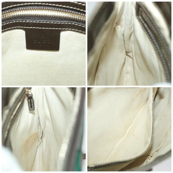 GUCCI GG Canvas Web Sherry Line Shoulder Bag Beige Red Green - Picture 15 of 16